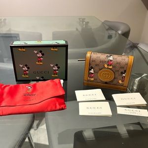 🆕 GUCCI x MICKEY Ophidia Wallet 💯 Authentic